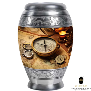 Handcrafted Aluminum Cremation <b>Urns</b> Meena Coated <b>Large</b> (220 cu in) & Keepsake (3 cu in) Watch Design Cremation <b>Urns</b> - Product Image 2