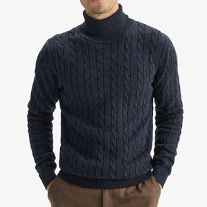 Suéter de punto de gran tamaño de manga completa de primera calidad para hombre, nuevo suéter de invierno de marca personalizada a la moda para hombre - Product Image 4