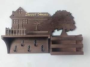 Porte-clés en bois rond moderne pour tenir des pots de fleurs, belle décoration murale-Acheter maintenant! - Product Image 6