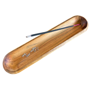 Porte-encens en bois écologique avec récupérateur de cendres, couleur naturelle, forme ronde, Ramadan EID, parfum d'intérieur, porte-bâtonnets d'encens - Product Image 6