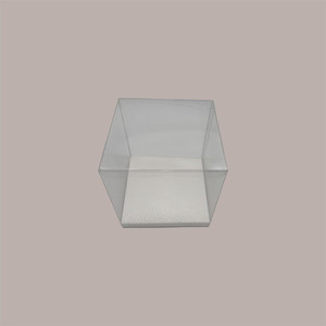 20pcs boîte transparente à montage automatique 10x10 cm fond surélevé en cuir blanc pour conteneur de bijoux - Product Image 3