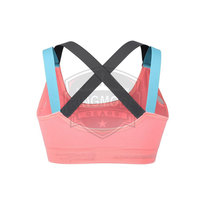 Sujetador Deportivo de Alta Calidad para Mujer, Diseño Simple con Logotipo Frontal, Transpirable, Ecológico, de Alta Sujeción, Nailon/Algodón, con Relleno Extraíble