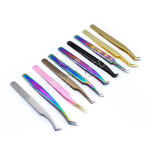 Ensemble de pinces à épiler d'extension de cils colorées avec logo personnalisé Pince à épiler professionnelle et de précision de qualité supérieure pour les extensions de cils - Product Image 3