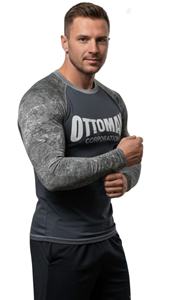 Camiseta de Manga Larga con Diseño Personalizado y Logotipo Impreso por Transferencia de Calor, Nueva Llegada, para Artes Marciales Mixtas (MMA) para Adultos, Color Gris - Product Image 2