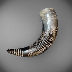 Cuerno Vikingo para Beber / Cuerno de Búfalo para Soplar / Cuerno de Gondor - Arte Náutico Tallado en Cuerno y Objeto de Colección - Product Image 5