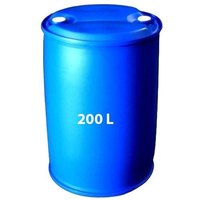 Baril en plastique HDPE de qualité alimentaire, carré/cylindrique, 200 litres/55 gallons, à ouverture supérieure, bleu, avec cerclage en fer