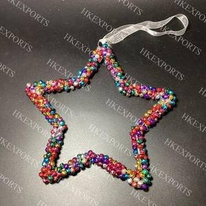 Unique Boho Farmhouse Decor Handcrafted Colorful Beaded Hanging <b>Ornaments</b> for Christmas Holiday Tree Decorations-MOQ 50pcs - Product Image 5