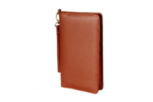 Portefeuille de voyage en cuir véritable d'excellente qualité avec fonction RFID Porte-cartes long et mince fait à la main avec fermeture à glissière pour hommes Logo personnalisé - Product Image 3