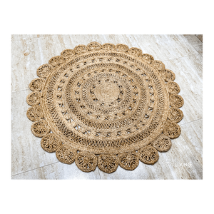 Handwoven Jute Rugs Natural Fiber Braided Carpet Durable Eco Friendly <b>Floor</b> Rugs for Living Room Bedroom Office and Home Decor - Product Image 1