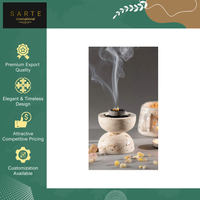 Diffuseur d'encens arabe Bakhoor artisanal en pierre de travertin de luxe, qualité supérieure, décoration moderne, fourni directement par l'usine.