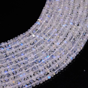 Cuentas Redondas Lisas de Piedra Lunar Arcoíris Natural de Alta Calidad de 12 Pulgadas, 4 mm, con Destello Azul, para Joyería Personalizada - Product Image 2