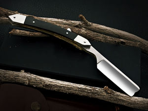 OEM Customizable Industrial Safety Knives Classic Stainless Steel <b>Straight</b> <b>Razor</b> with Beautiful Horn Handle for DIY Projects - Product Image 2