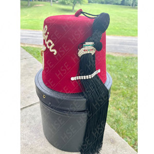 Chapeau Vintage Shriners Masonic Fez Zenobia avec étui-HSE - Product Image 3