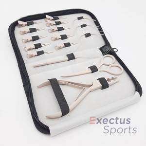 Peach Stainless Steel High Quality Hair Extension <b>Pliers</b> Tools Kit <b>Set</b> With Clips, Needle, Scissor and Tape in <b>plier</b> - Product Image 2