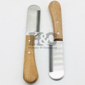 High Quality Stripping Knife Stainless Steel Pet Grooming <b>Scissors</b> and Wood Handle Stripping Brush Set with Sustainable Design - Product Image 2