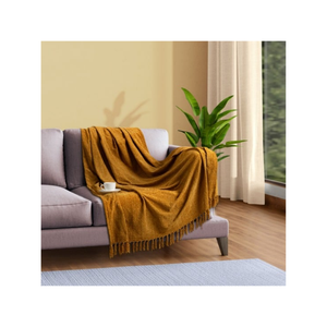 Jeté de lit en acrylique recyclé 70x90 pouces à motif jacquard, option équitable d'Inde pour les acheteurs soucieux de l'environnement, pour une décoration intérieure premium et confortable. - Product Image 5