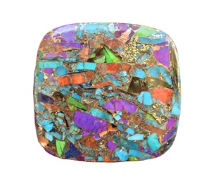 Perles de pierres précieuses naturelles turquoises, perles pour bijoux, ornements de pierres précieuses bronzées, de hauteur orange, vert et noir - Product Image 1