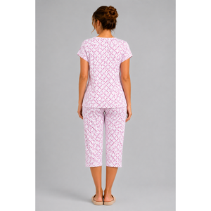 Ensemble Capri en tissu double doux de qualité supérieure Evolve X Venus pour femme - Pyjama imprimé respirant avec haut à manches courtes - Product Image 4