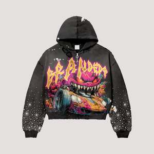 Conjunto de Sudadera con Pedrería para Hombre y Mujer, 100% Algodón, Personalizable, Estilo Urbano, Venta al Por Mayor - Product Image 4