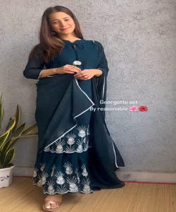 Conjunto de Salwar Dupatta de Poliéster, Ropa de Mujer Cómoda, en Existencia, Lista para Usar, a Precios Bajos - Product Image 3