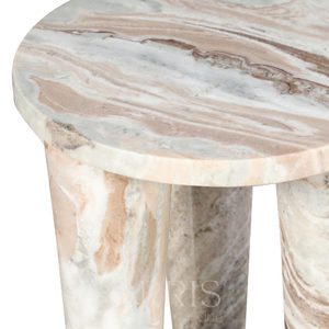 Mesa Auxiliar Redonda de Mármol Natural, Mesa de Centro Moderna Hecha a Mano, Base Escultural de Tres Patas, Muebles de Dormitorio de Lujo, Decoración para el Hogar y Hoteles - Product Image 6