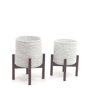 Maceta de algas marinas blancas de tendencia caliente para árboles y flores Cesta de algas marinas Maceta decorativa para interiores y exteriores de Vietnam - Product Image 1