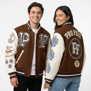 Veste de baseball universitaire streetwear brodée personnalisée pour hommes, veste universitaire unisexe, manches en cuir et laine, veste universitaire à lettres - Product Image 4