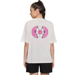 Conjunto de 2 Piezas de Camiseta y Pantalones Cortos de Cintura Elástica para Mujer, Ropa Casual 100% Algodón, Logotipo Personalizado Impreso, Sólido y Transpirable - Product Image 2