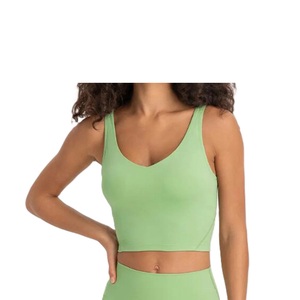 Femmes 100% coton grande taille haut court débardeur haute qualité côtelé T-shirts Logo personnalisé Gym filles XL comprend Sport soutien-gorge ensemble - Product Image 1