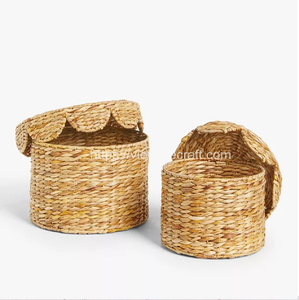 Cestas de Almacenamiento de Mimbre de Jacinto de Agua Hechas a Mano, Ecológicas, de Alta Calidad, Diseño Flexible, Artesanías, Venta al por Mayor de Proveedor Indio - Product Image 3