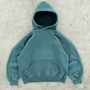 High Quality Custom Men's Regular Fit Fleece Pullover Hoodie with Pocket Breathable Winter Cotton Blank Hoodie - Product Image 6
