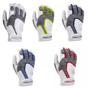 Guantes de béisbol de puño largo verde blanco de alto rendimiento de cuero de vaca Guantes de bateo de béisbol de alto agarre hechos a medida - Product Image 6