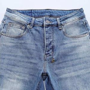 Jeans de Hombre de Alta Calidad, Corte Regular, Azul Clásico, Corte Recto, Cómodos, Elegantes, para Uso Diario, Producción al por Mayor - Product Image 4