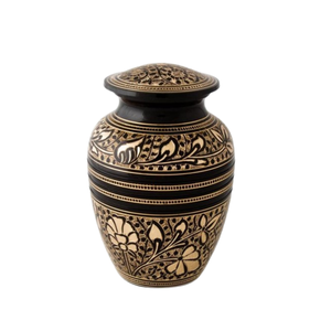 Urna de cremación para mascotas de latón moderno, diseño de impresión de pata de 7 "pulgadas para cenizas de mascotas, urna de recuerdo de mascotas de latón artesanal - Product Image 3