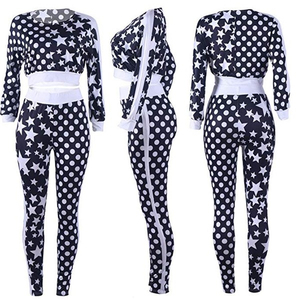 ชุดออกกำลังกายผู้หญิงสำหรับฤดูใบไม้ร่วงและฤดูหนาว ชุดวอร์มสีพื้นแบบใหม่ เสื้อคาร์ดิแกนมีซิปบุฟองน้ำ ชุดลำลองทรงตรง - Product Image 6