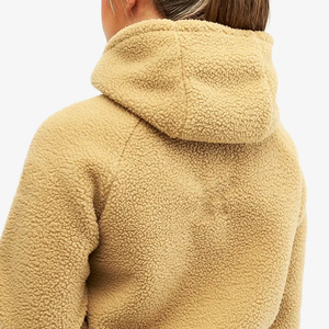 Sweat-shirts à capuche en tricot imprimé surdimensionné pour femmes, 100% coton sherpa, streetwear d'automne, demi-zip, polaire d'hiver, cordon de serrage - Product Image 6