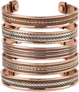 Copper Magnetic Cuff Bracelet (Handcrafted Designer Copper Bangle) - Product Image 6