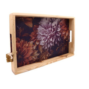 Bandejas impresas de madera y esmalte-Venta al por mayor Bandeja de madera de forma cuadrada al mejor precio - Product Image 1