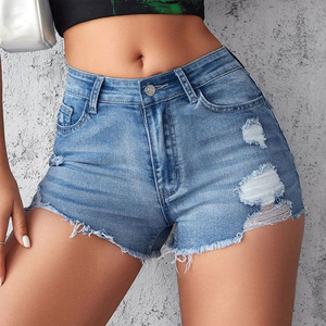 Pantalones cortos de mujer de alta calidad, transpirables, superventas, pantalones cortos de mezclilla con dobladillo enrollado de verano, venta al por mayor, estilos mixtos informales ajustados y sexis - Product Image 2