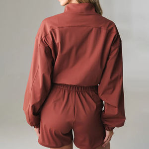 Sweat-shirt à capuche personnalisé avec logo, fermeture éclair 1/4, surdimensionné, pour le sport, en polaire, pour femme, polyvalent, pour les activités de plein air - Product Image 4