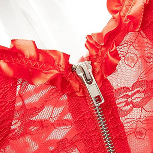 Women Breathable Satin Waist Training Corset Pleated Lace Bustier Tops Plus Size Sexy <b>Slimming</b> Body Shaping Shapewear Seamless - Product Image 6