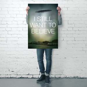 Modern UFO <b>Poster</b>-'I Still Want to Believe' Durable Paper Wall Art - Product Image 4