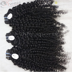 Raw indio recto rizado 100% Remy extensiones de cabello humano - Product Image 4