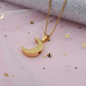 สร้อยคอโกศพระจันทร์สำหรับขี้เถ้ากระดูกสแตนเลสสำหรับผู้ชายผู้หญิงปรับแต่งได้ - Product Image 3