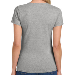 Camiseta deportiva gris de manga casquillo para mujer, ropa de mujer 100% de algodón pesado - Product Image 6