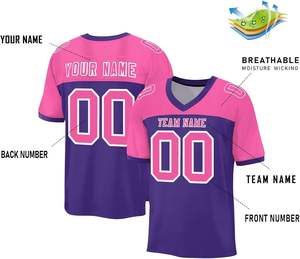 Camisetas de fútbol de manga corta personalizadas OEM, malla de poliéster de secado rápido, transferencia térmica impresa, nombre del equipo, Logo, números con rayas - Product Image 6