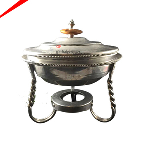 Fancy Round Metal Chaffing Food Warmer with Designer <b>Stand</b> Chaffing Dish for Wedding - Product Image 1