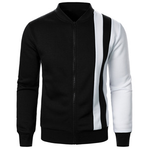 OEM personnalisé hommes nouvelle fermeture éclair col montant couleur assortie sweat-shirt décontracté veste hommes décontracté cardigan sweat - Product Image 6