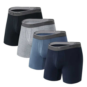 Calzoncillos bóxer de algodón transpirable para hombre 2025 OEM logotipo personalizado de alta calidad de cintura media de talla grande ropa interior cómoda de uso diario - Product Image 2