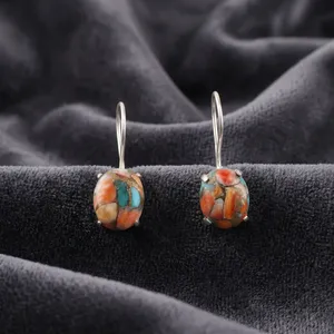 Pendientes de Plata de Ley 925 con Gemas de Ostra Espinosa Multicolor de Diseño 2026, para Mujeres y Niñas - Product Image 2